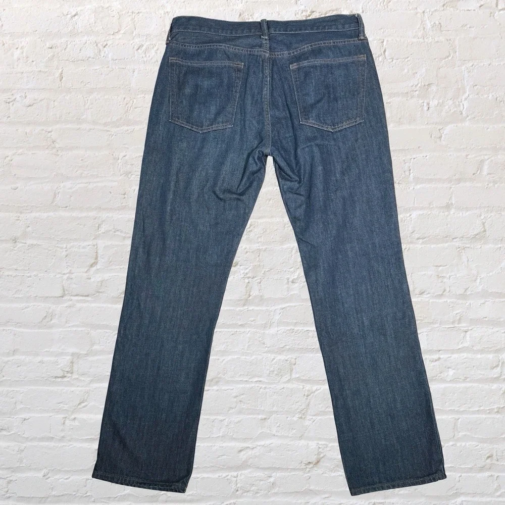 Gap Mens Straight Leg Jeans 34x32 Dark Blue Denim Classic Fit Casual 100% Cotton